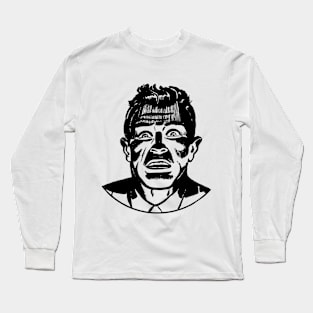 Scary Man Pop-Art Design Long Sleeve T-Shirt